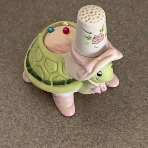 Vintage Lefton Turtle Pincushion